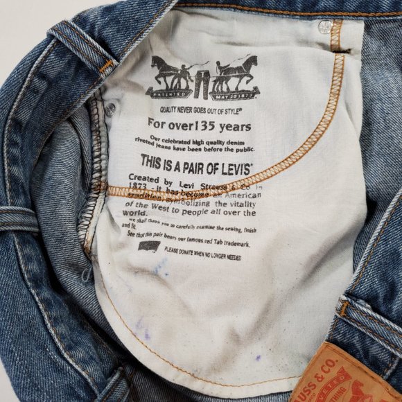 Levis 505 Jeans Mens 38x34 Heavy Blue Denim Regular Fit Straight Leg Classic - Picture 11 of 16